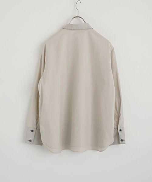 Mochiモチfinx cotton double slit shirt [off beige/ma25-b-01] 