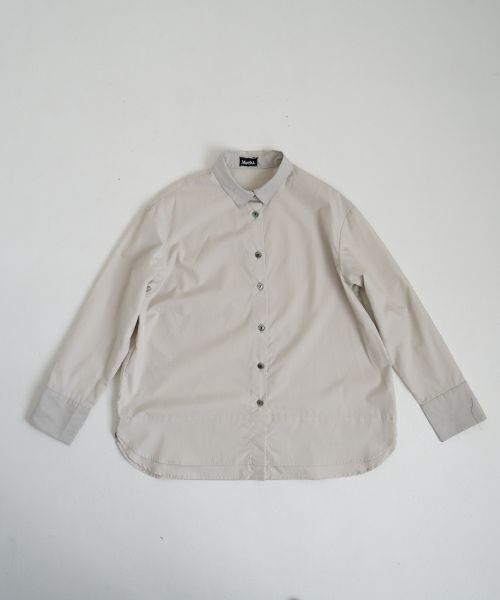 Mochiモチfinx cotton double slit shirt [off beige/ma25-b-01] 