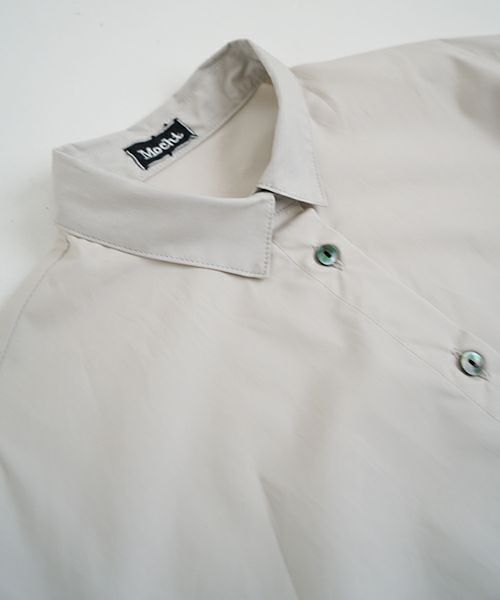 Mochiモチfinx cotton double slit shirt [off beige/ma25-b-01] 