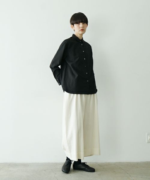 Mochiモチfinx cotton double slit shirt [black/ma25-b-01] 