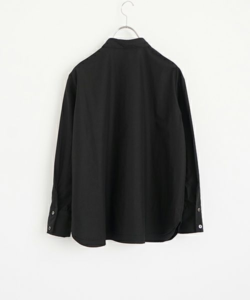 Mochiモチfinx cotton double slit shirt [black/ma25-b-01] 