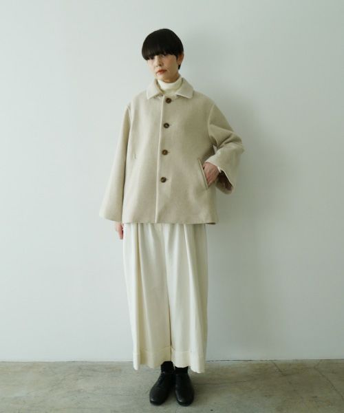 Mochiモチa-line short coat [mocha greige/ma25-co-01] 