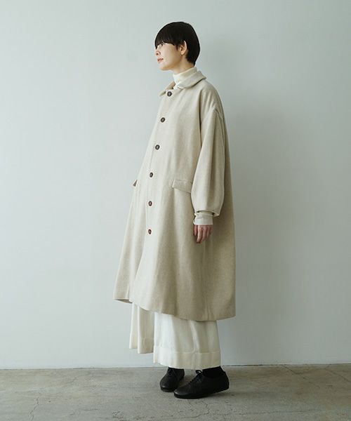 Mochiモチpetal sleeve coat [mocha greige/ma25-co-03]