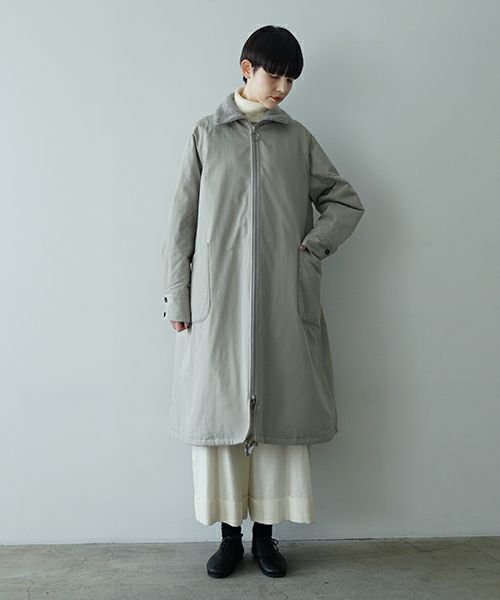 Mochiモチfinx gabardine coat [chalk/ma23-co-01]