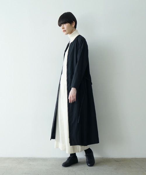 Mochiモチside gather dress [black/ma24-op-02]