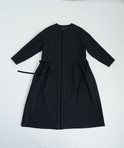 Mochiモチside gather dress [black/ma24-op-02]