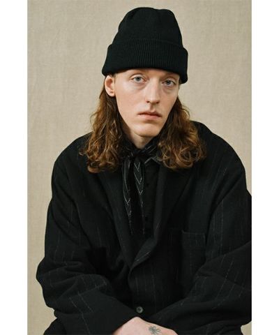 YOKO SAKAMOTOヨーコサカモトKNIT BIG WATCH CAP - HARD TWIST (BLACK) YS - KNIT - CAP - WO - HT