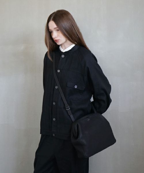 VU PRODUCTヴウプロダクトgama shoulder bag deer leather wide(BLACK)鹿革がま口ワイショルダーバッグvu-product-b20_b
