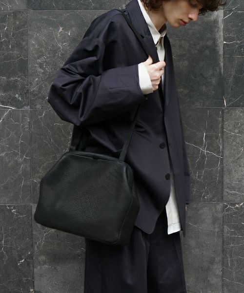 VU PRODUCTヴウプロダクトgama shoulder bag deer leather wide(BLACK)鹿革がま口ワイショルダーバッグvu-product-b20_b