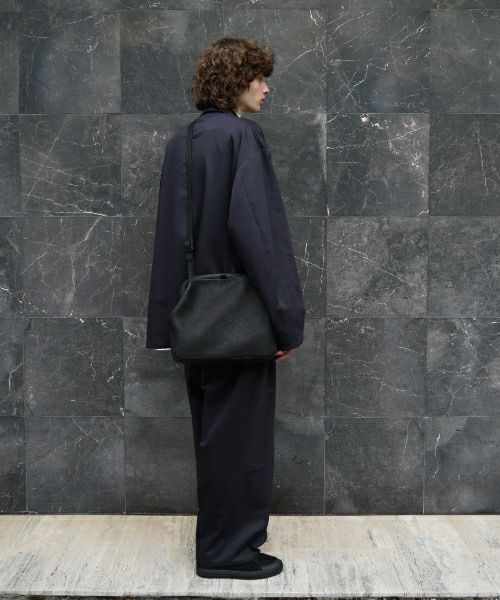 VU PRODUCTヴウプロダクトgama shoulder bag deer leather wide(BLACK)鹿革がま口ワイショルダーバッグvu-product-b20_b