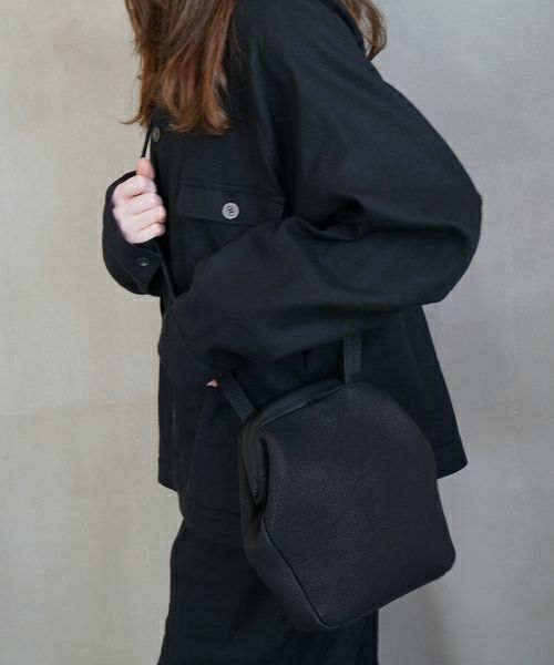 VU PRODUCTヴウプロダクトgama shoulder bag deer leather slim (BLACK)鹿革がま口スリムショルダーバッグvu-product-b21_b