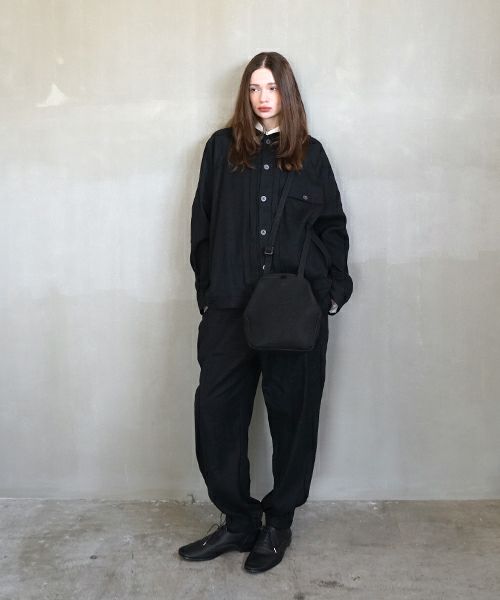 VU PRODUCTヴウプロダクトgama shoulder bag deer leather slim (BLACK)鹿革がま口スリムショルダーバッグvu-product-b21_b