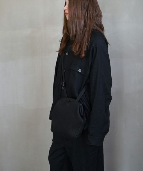 VU PRODUCTヴウプロダクトgama shoulder bag deer leather slim (BLACK)鹿革がま口スリムショルダーバッグvu-product-b21_b