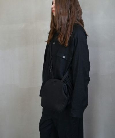 VU PRODUCTヴウプロダクトgama shoulder bag deer leather slim (BLACK)鹿革がま口スリムショルダーバッグvu-product-b21_b