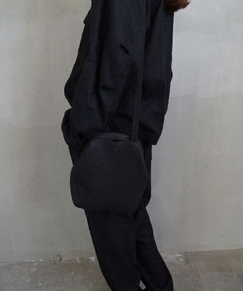 VU PRODUCTヴウプロダクトgama shoulder bag deer leather slim (BLACK)鹿革がま口スリムショルダーバッグvu-product-b21_b