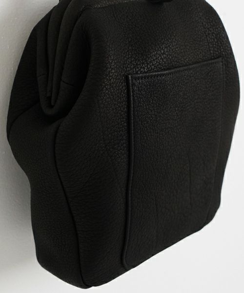 VU PRODUCTヴウプロダクトgama shoulder bag deer leather slim (BLACK)鹿革がま口スリムショルダーバッグvu-product-b21_b