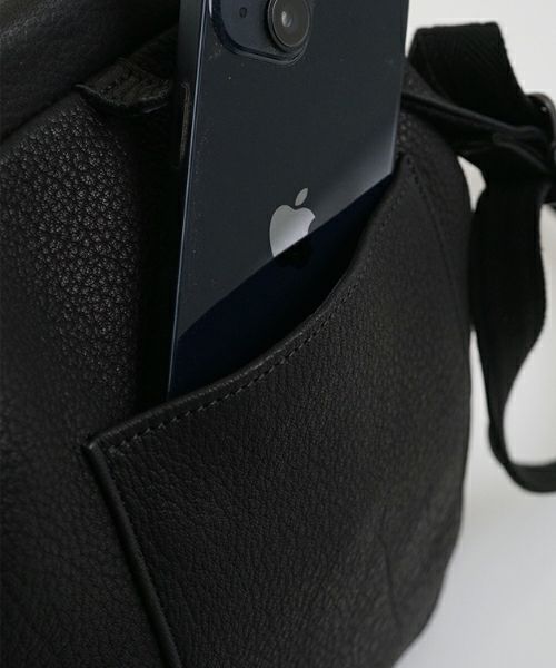 VU PRODUCTヴウプロダクトgama shoulder bag deer leather slim (BLACK)鹿革がま口スリムショルダーバッグvu-product-b21_b