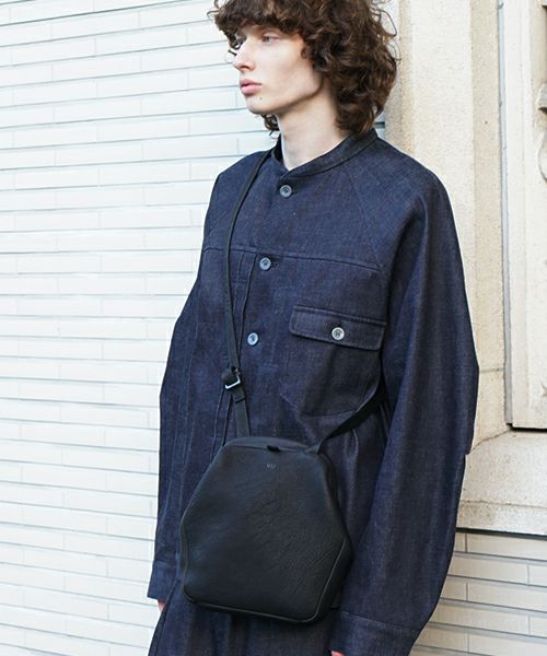 VU PRODUCTヴウプロダクトgama shoulder bag deer leather slim (BLACK)鹿革がま口スリムショルダーバッグvu-product-b21_b