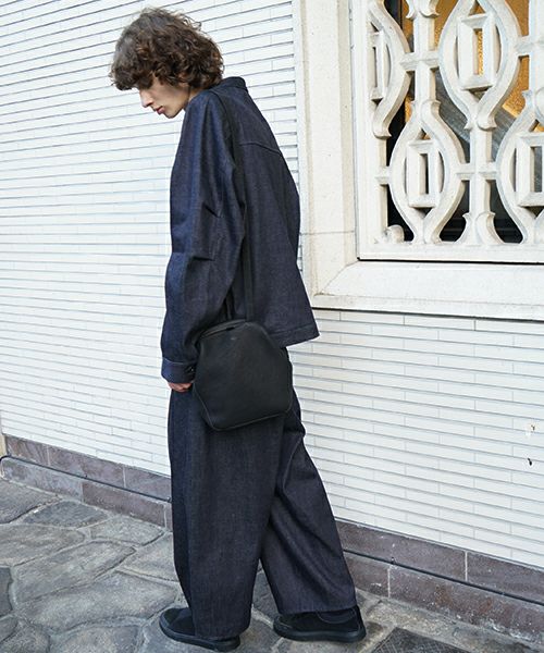 VU PRODUCTヴウプロダクトgama shoulder bag deer leather slim (BLACK)鹿革がま口スリムショルダーバッグvu-product-b21_b