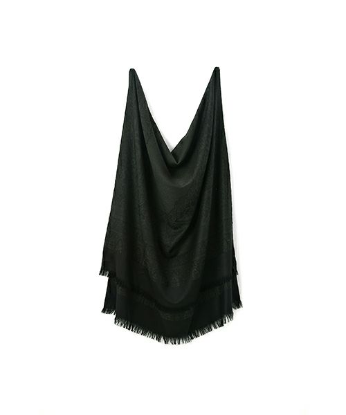 YANTOR ヤントルTibetan Paisley Jacquard Wool Stole[Y255ST01/DARK GREEN]
