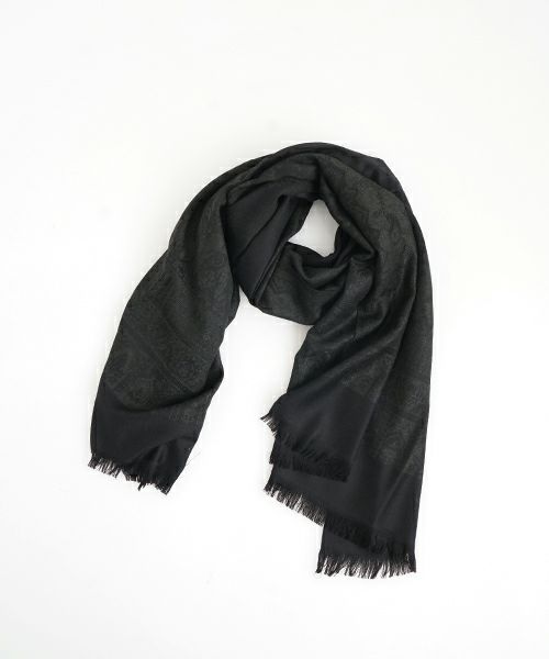 YANTOR ヤントルTibetan Paisley Jacquard Wool Stole[Y255ST01/DARK GREEN]