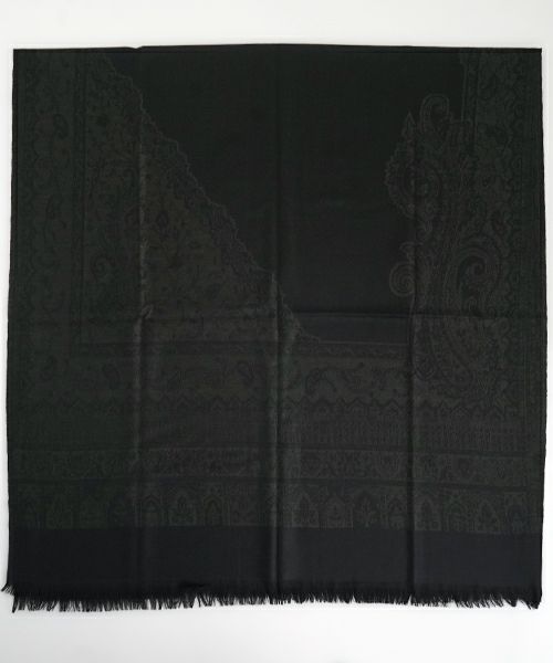 YANTOR ヤントルTibetan Paisley Jacquard Wool Stole[Y255ST01/DARK GREEN]