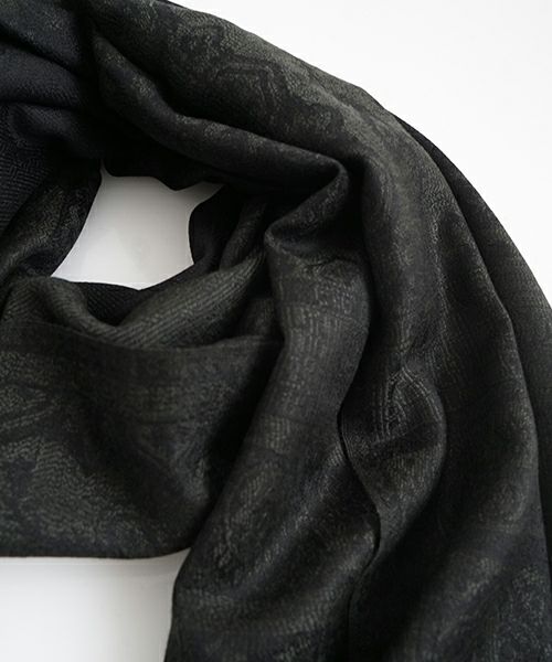 YANTOR ヤントルTibetan Paisley Jacquard Wool Stole[Y255ST01/DARK GREEN]