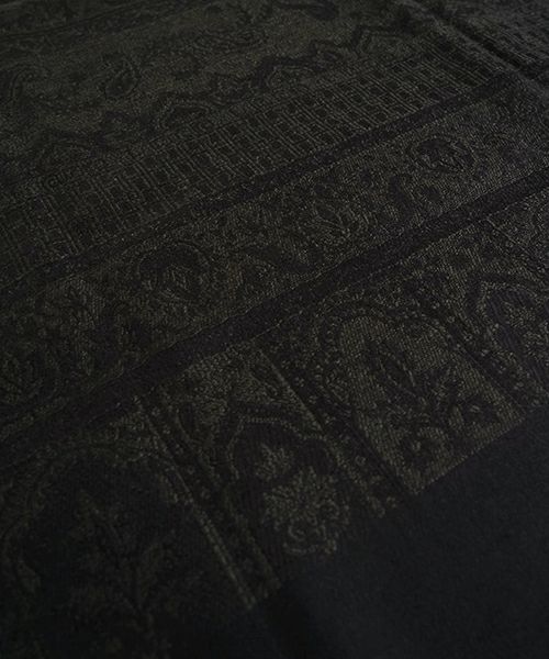 YANTOR ヤントルTibetan Paisley Jacquard Wool Stole[Y255ST01/DARK GREEN]