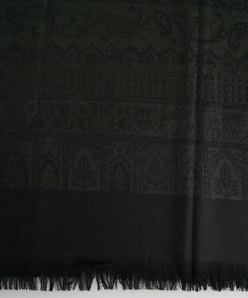 YANTOR ヤントルTibetan Paisley Jacquard Wool Stole[Y255ST01/DARK GREEN]