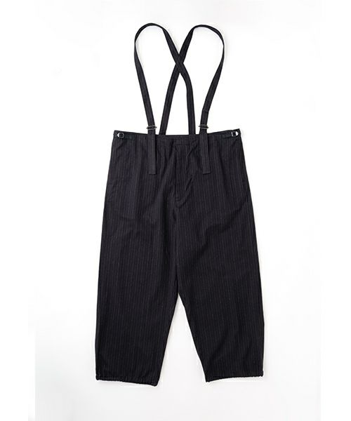 YOKO SAKAMOTOヨーコサカモトMECHANIC-PANTS(YS-25AW-57/BLACK)サスペンダーワイドパンツ 