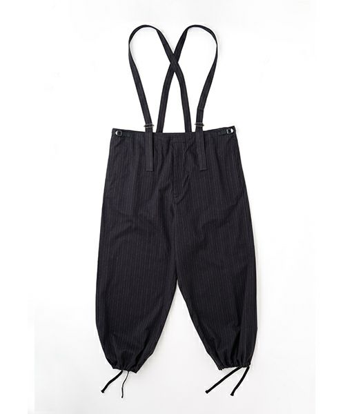 YOKO SAKAMOTOヨーコサカモトMECHANIC-PANTS(YS-25AW-57/BLACK)サスペンダーワイドパンツ 