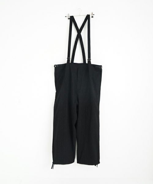 YOKO SAKAMOTOヨーコサカモトMECHANIC-PANTS(YS-25AW-57/BLACK)サスペンダーワイドパンツ 
