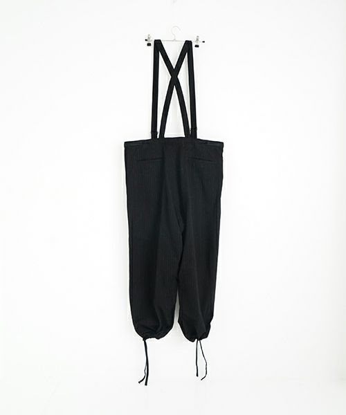 YOKO SAKAMOTOヨーコサカモトMECHANIC-PANTS(YS-25AW-57/BLACK)サスペンダーワイドパンツ 