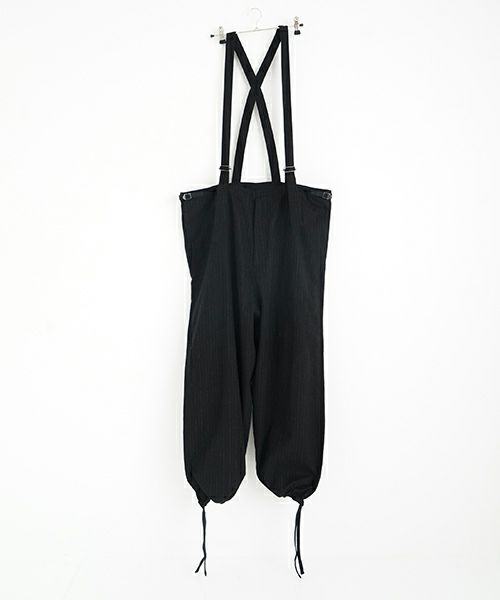 YOKO SAKAMOTOヨーコサカモトMECHANIC-PANTS(YS-25AW-57/BLACK)サスペンダーワイドパンツ 