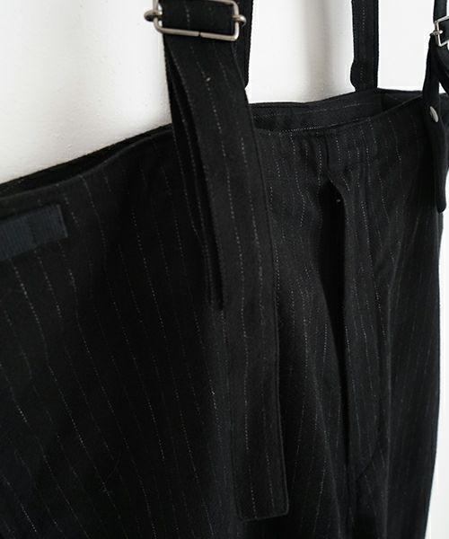 YOKO SAKAMOTOヨーコサカモトMECHANIC-PANTS(YS-25AW-57/BLACK)サスペンダーワイドパンツ 