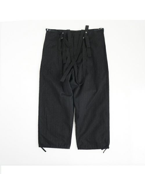 YOKO SAKAMOTOヨーコサカモトMECHANIC-PANTS(YS-25AW-57/BLACK)サスペンダーワイドパンツ 