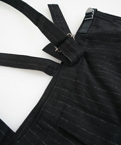 YOKO SAKAMOTOヨーコサカモトMECHANIC-PANTS(YS-25AW-57/BLACK)サスペンダーワイドパンツ 