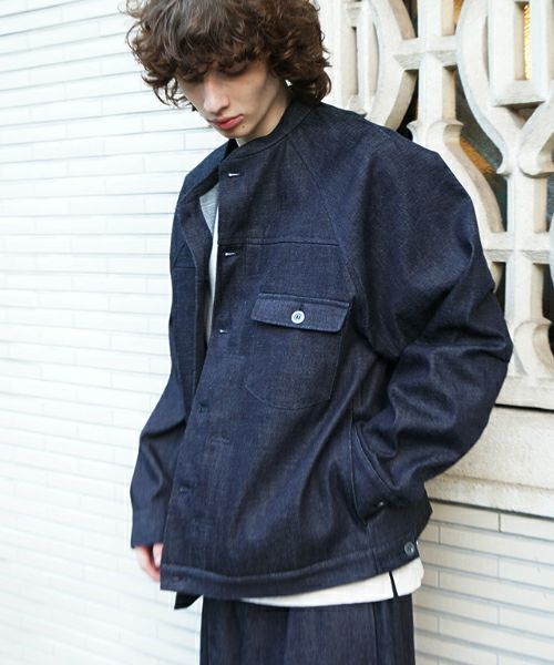 VU / ヴウdenim stand collar work jakect [DEEP BLUE] vu-blu-008