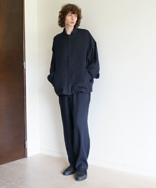 VU / ヴウzip stand collar blouson linen [NAVY] vu-blu-009