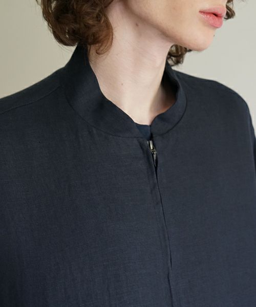 VU / ヴウzip stand collar blouson linen [NAVY] vu-blu-009