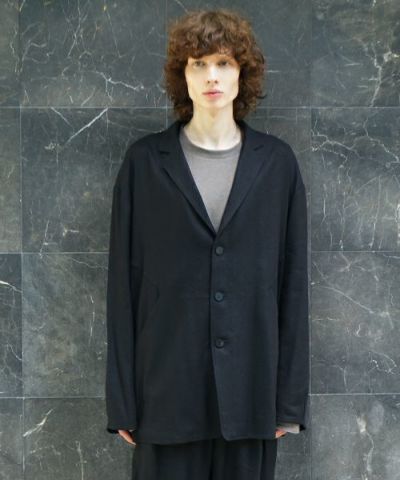 VU / ヴウ 3 button Jacket silk linen [BLACK] vu-jkt-008
