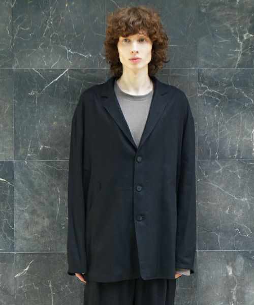 VU / ヴウ 3 button Jacket silk linen [BLACK] vu-jkt-008