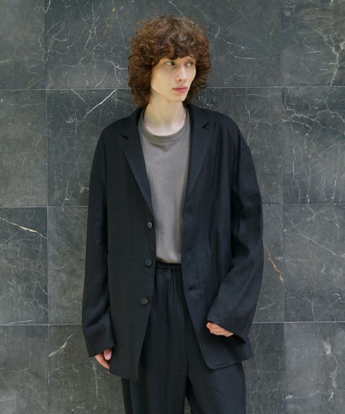 VU / ヴウ 3 button Jacket silk linen [BLACK] vu-jkt-008