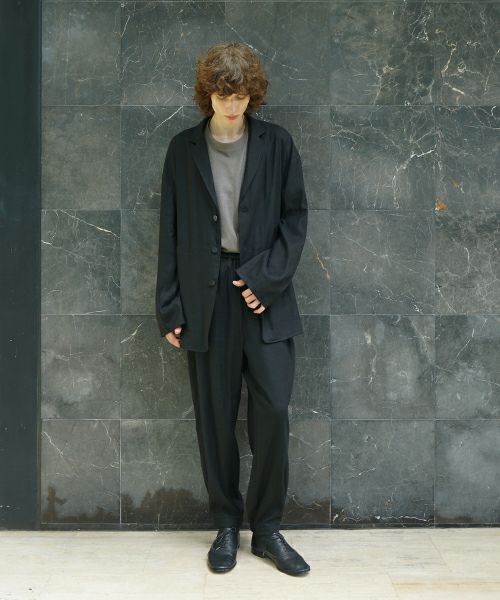 VU / ヴウ 3 button Jacket silk linen [BLACK] vu-jkt-008