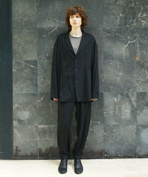 VU / ヴウ 3 button Jacket silk linen [BLACK] vu-jkt-008