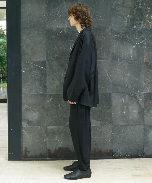 VU / ヴウ 3 button Jacket silk linen [BLACK] vu-jkt-008