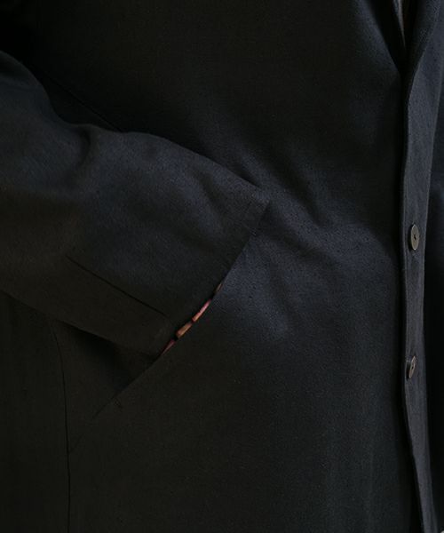 VU / ヴウ 3 button Jacket silk linen [BLACK] vu-jkt-008