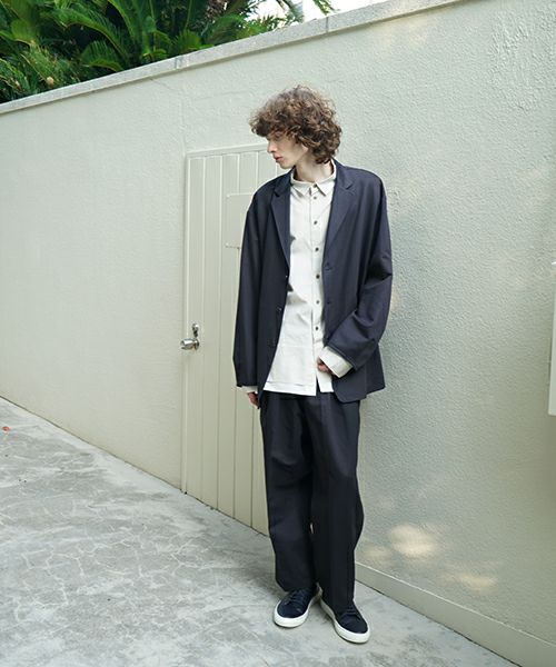 VU / ヴウ 3 button Jacket cotton silk linen [NAVY] vu-jkt-008