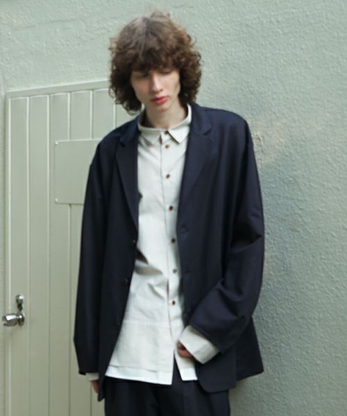 VU / ヴウ 3 button Jacket cotton silk linen [NAVY] vu-jkt-008