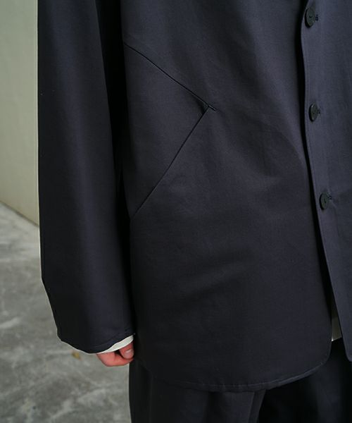 VU / ヴウ 3 button Jacket cotton silk linen [NAVY] vu-jkt-008